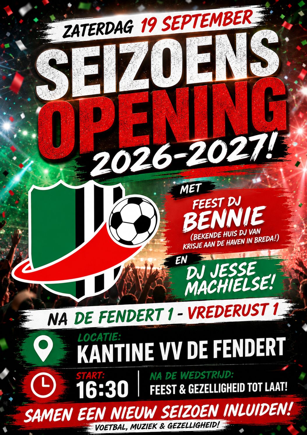 Seizoensopening zaterdag 19 september