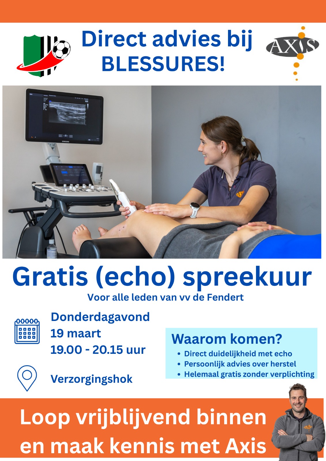Echografie-spreekuur bij vv De Fendert – donderdag 19 maart