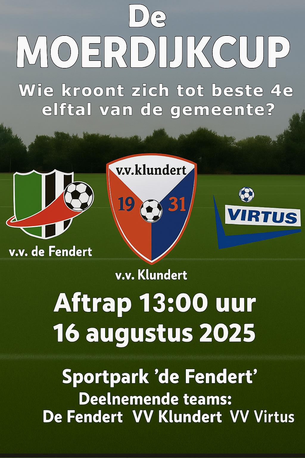 Moerdijkcup: Wie kroont zich tot beste 4e elftal van de gemeente?